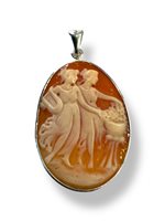 Pendant Mandile 1922 Woman Cammei  in Silver Conchiglia 2MCICN71